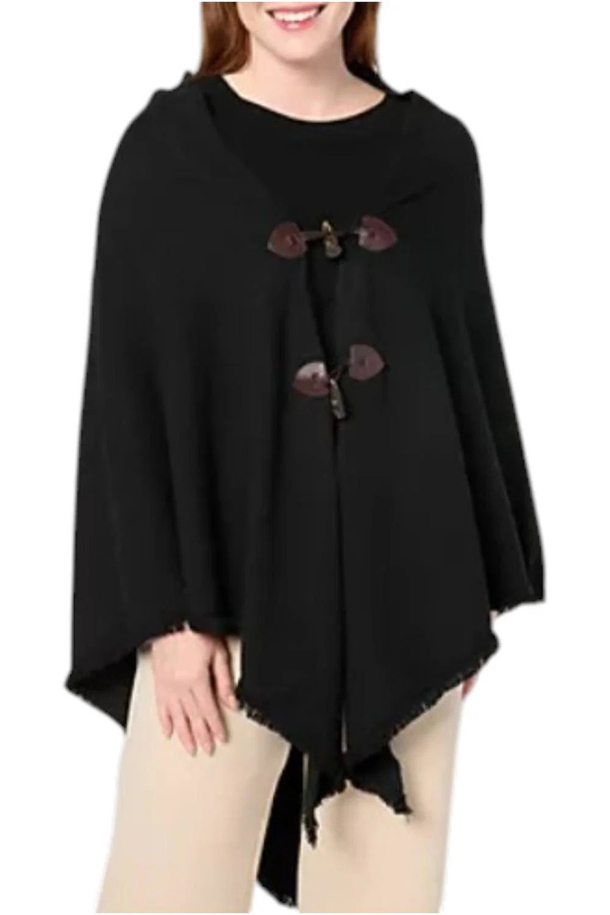 nicole by Nicole Miller Women's Sweater Knit Wrap with Closure Black